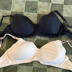 Women's Black and Cream Bras